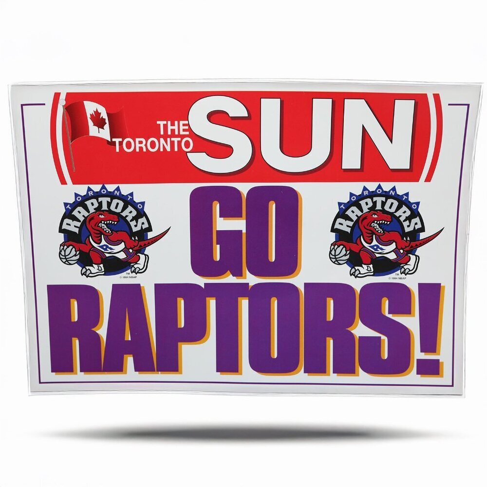 Vintage Toronto Raptors Poster Toronto Sun Sears NBA Basketball Sports 90s